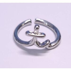 Toe or Finger Open Size Ring Sterling Silver Plated Cross Anchor Fashion‎ New